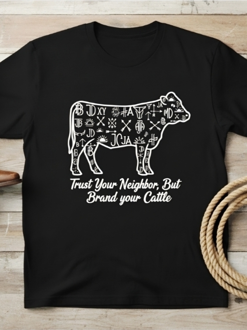 Western Cattle Brands Tee • Trust Your Neighbor But Brand Your Cattle Shirt •